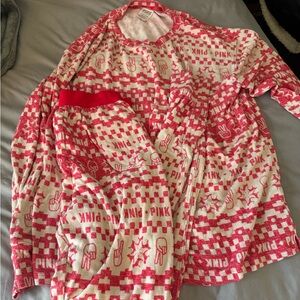 PINK Victoria's Secret Red and White Pajama Set